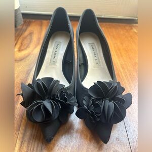 Zara Black Heels with Floral Accent Size 36 (US 6)